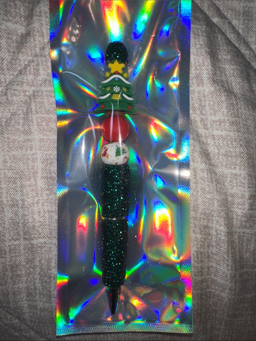 Festive Christmas Tree Glitter Pen - Green & Red🎄